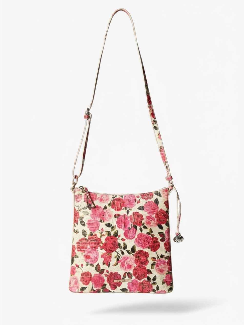 Brahmin Katherine Romantic Roses Ombré Leather Crossbody Bag NWT